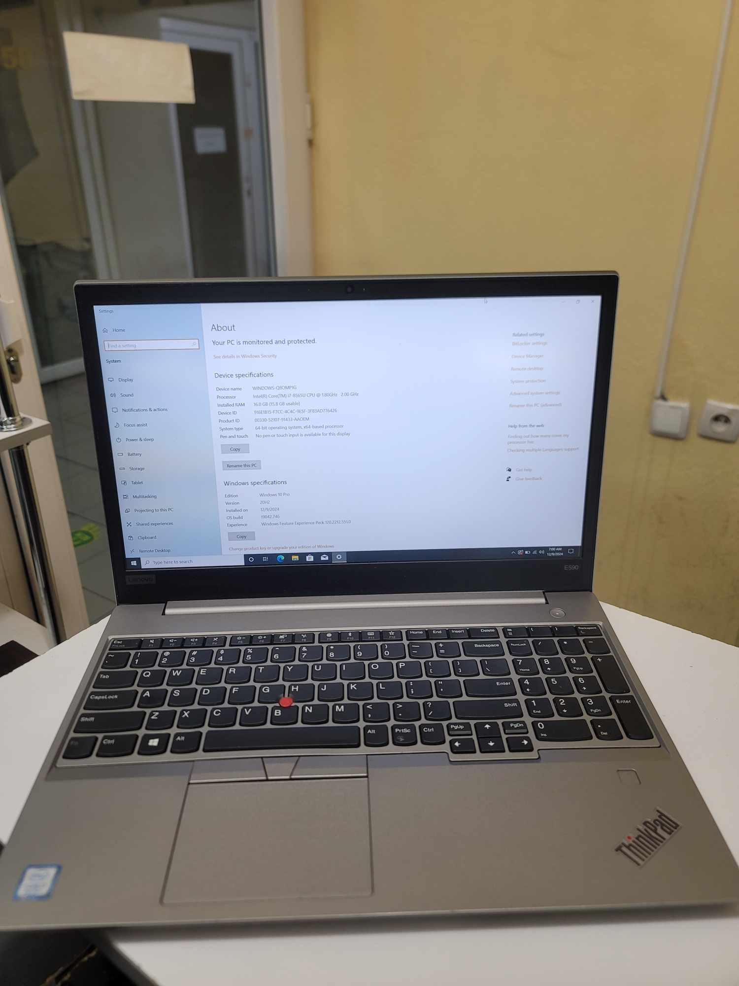 Lenovo Thinkpad E580 -15.6 Core I7,FHD IPS (8Gen)